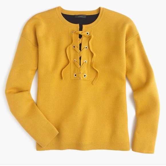 J. Crew Yellow Off-the-Shoulder Sweater - Picture 1 of 10
